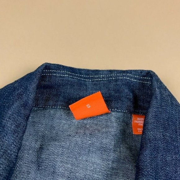 Hugo Boss Orange Buttoned Blue Jean Jacket Size SM Blue - Picture 5 of 5